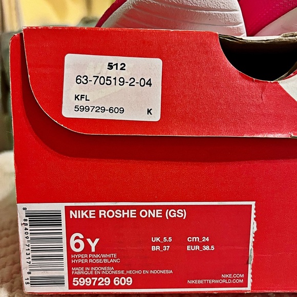 NIB Nike Roche One Hot Pink Blast Running Shoes Size 7.5 - Picture 6 of 7